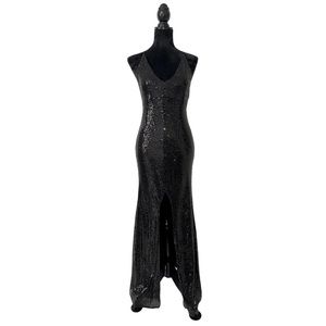 Black long sequin evening gown Size Small
